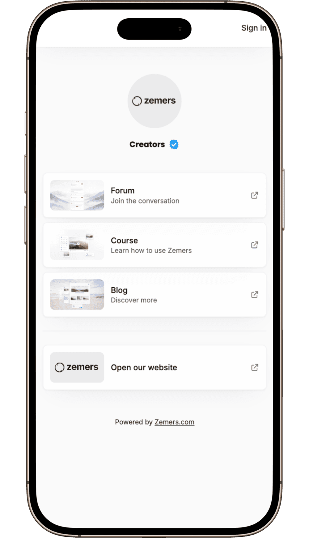 Your branded storefront on mobile